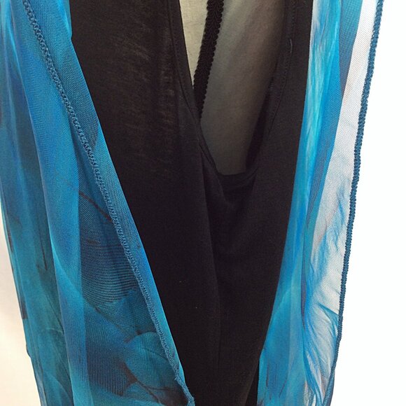 BAISHENGGT Womens Summer Tops Flutter Short Sleeve Pleated Front Mesh Teal 4XL - Picture 10 of 14